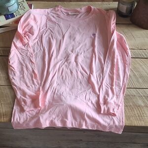 Simply Southern Women's Long Sleeve Tee in Light Pink with Small Purple Logo